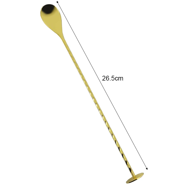 Description Picture 4 of itemStainless Steel Rose Gold Black Sliver Muddler Sticks Spoon Srtainer Ice Cocktail Stick Fruit Bar Tools Wine Tools