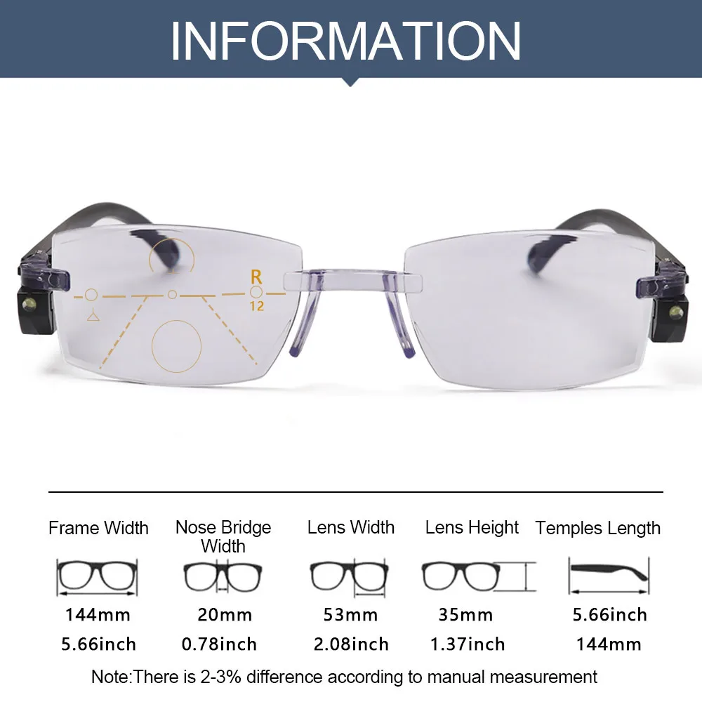 Nuovi occhiali da lettura progressivi multifocali Anti luce blu terapia  magnetica occhiali da vista a LED occhiali da vista presbiti  intelligenti|Men's Reading Glasses| - AliExpress