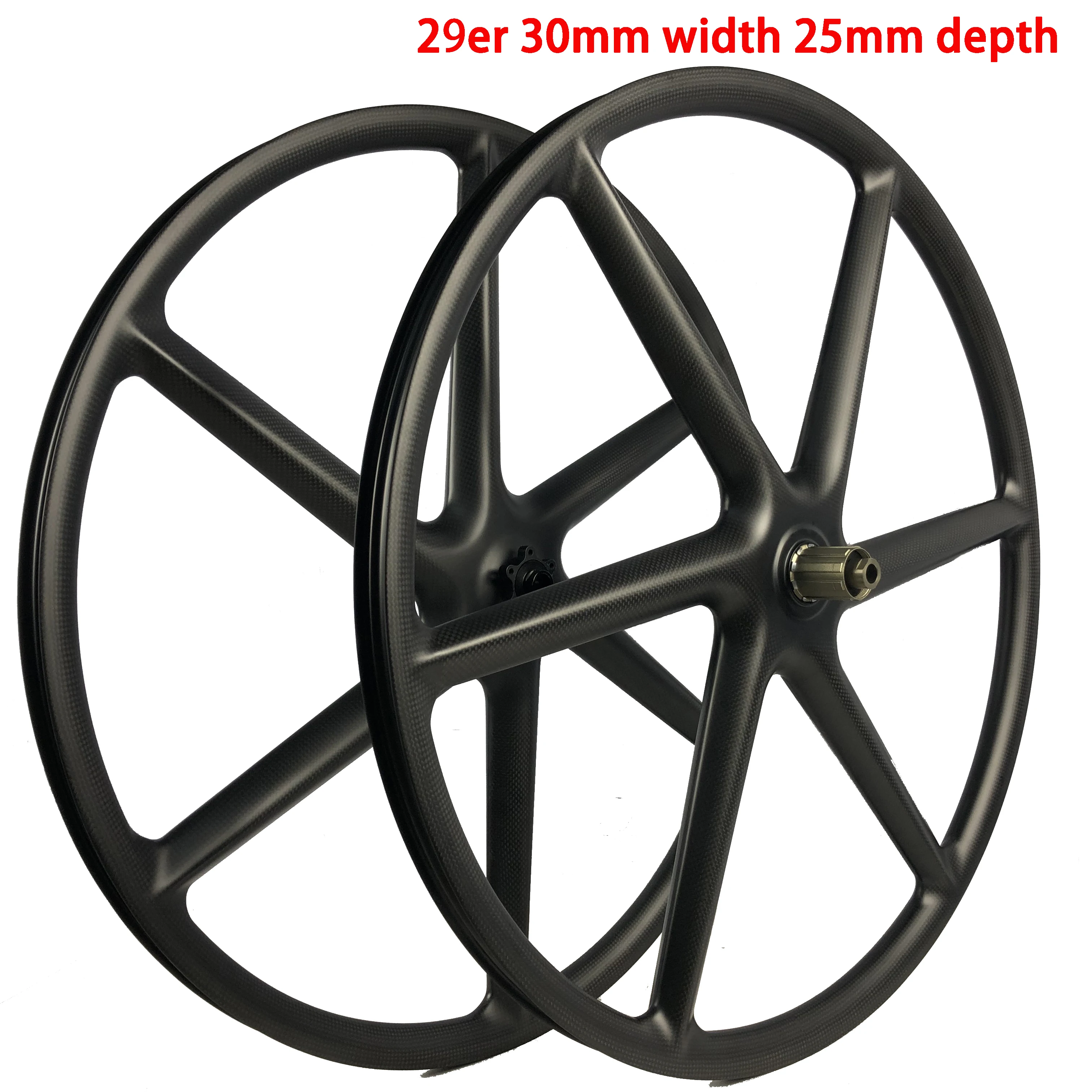 29er Carbon 3K 6 Ride Wheels Mountain Bike Six Spoke Wheelset 27.5 Inch MTB Bicycle Parts 26er For Sale 650B Cycling Component