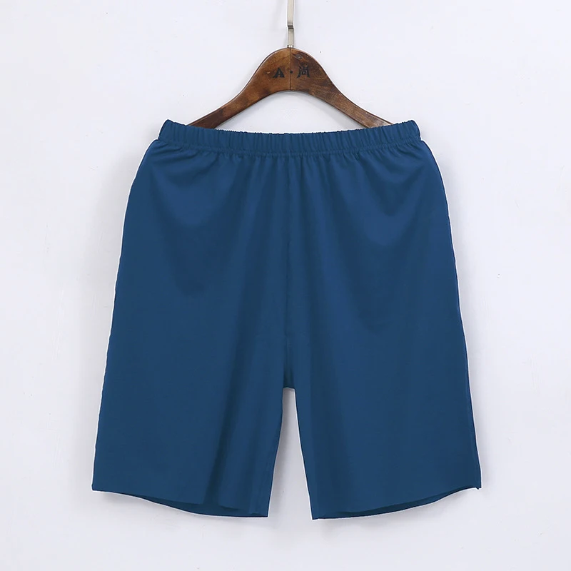 Men's Ice Silk Sleep Bottoms Casual Solid Homewear Elastic Thin Shorts Underwear Male Plus Size 5XL Breathable Sleepwear Pants 4