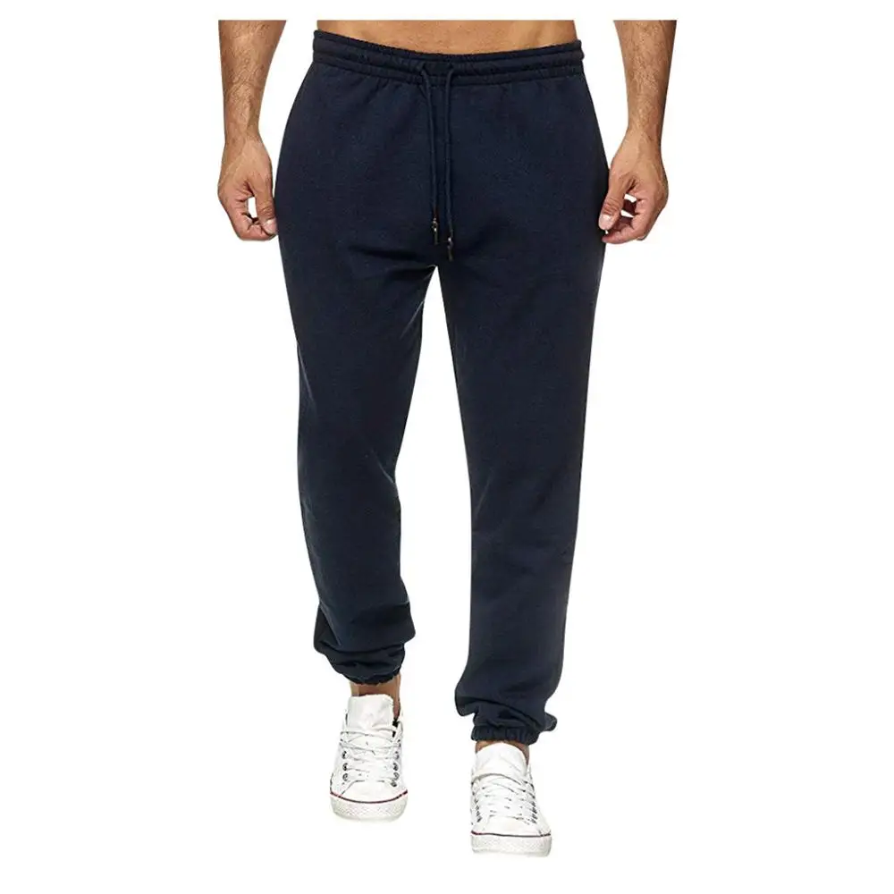 Winter Cotton Sweatpants Long Pants Solid Men Straight Pants Basketball Run Football Jogging Men Fitness Sport Trousers s26 - Цвет: Black beam foot