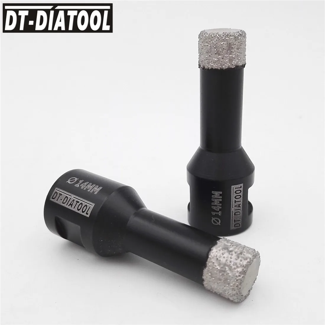 DT-DIATOOL 2pcs M14 Dia 14mm Dry Vacuum Brazed Diamond Drill Core Bits Ceramic Tile Hole Saw Granite Marble Stone Drilling Bits dt diatool 2pcs pk 5 8 11 thread dia 35mm laser welded diamond dry drilling core bits hard granite marble nature stone hole saw