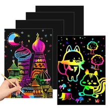 5 pçs magia arco íris cor zero arte pintura kit cartão de papel dos desenhos animados arquitetura desenho placa crianças diy brinquedo educacional