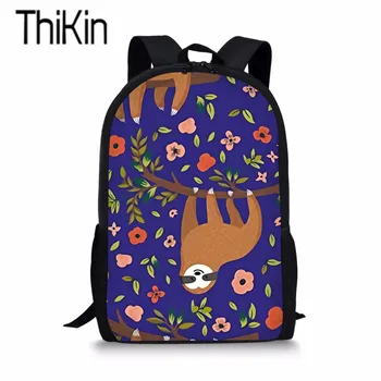 

THIKIN Girls Kawaii Animal Printed School Bag for Kids Big Capacity Children School Backpack Sloth Design School Suppiles Tredny