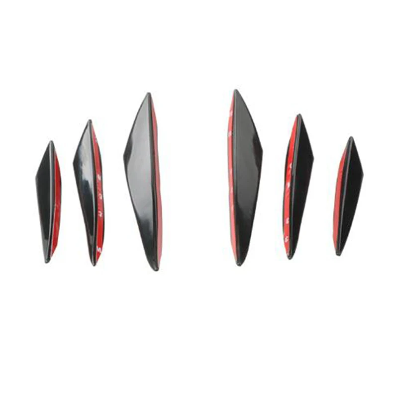 Front Bumper Lip Diffuser Splitter Fins Body Spoiler Canards Valence Chin 6pcs/set Car Tuning