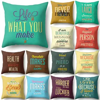 

4Pcs 45*45cm Love Letter Pattern Polyester Throw Pillow Cushion Cover Car Home Sofa Decorative Pillowcase