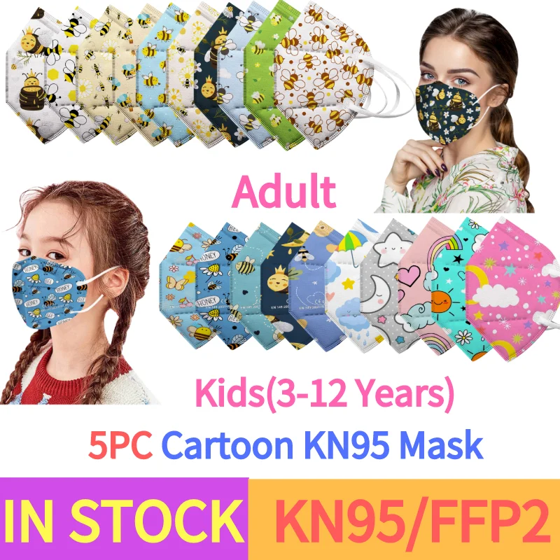 Mascarilla fpp2 ffp2mascarilla KN95 de 20 colores, máscara facial, máscara ffp2reutilizable, 5 uds.