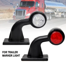 2PCS LED Side Marker Lights Elbow Rubber Outline Rear For Trailer Truck Lorry 12V White and Red