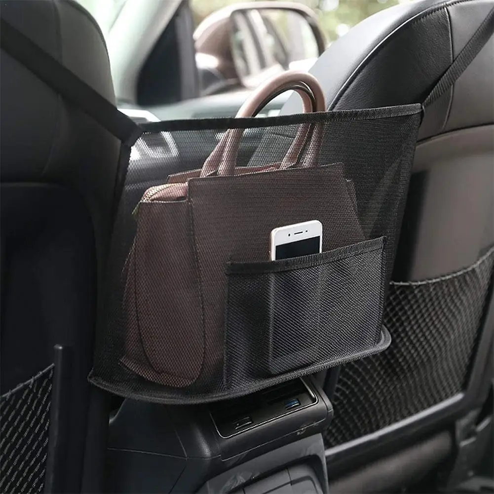 Große Kapazität Auto Sitz Net Tasche Handtasche Geldbörse Halter