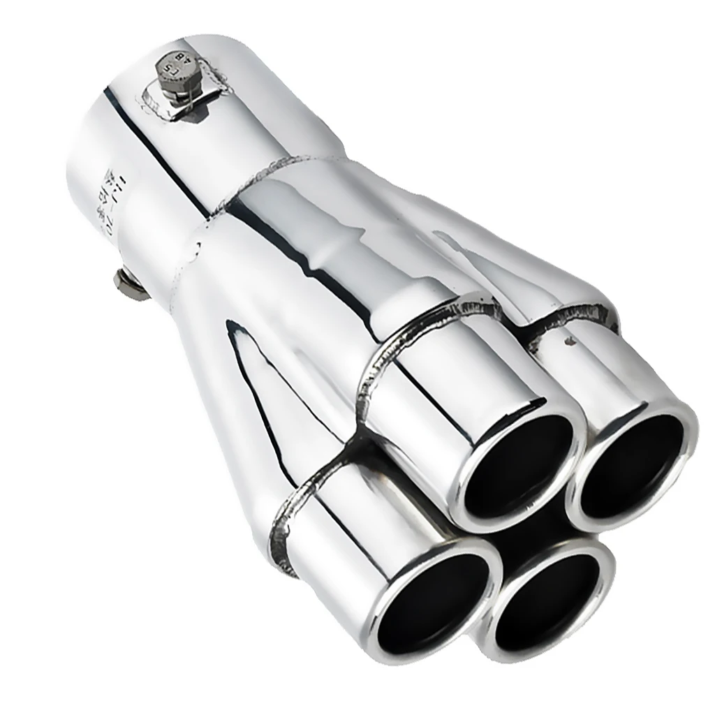 Universal Car Stainless Steel Exhaust Pipe Silencer Muffler End 4 Tips 57mm