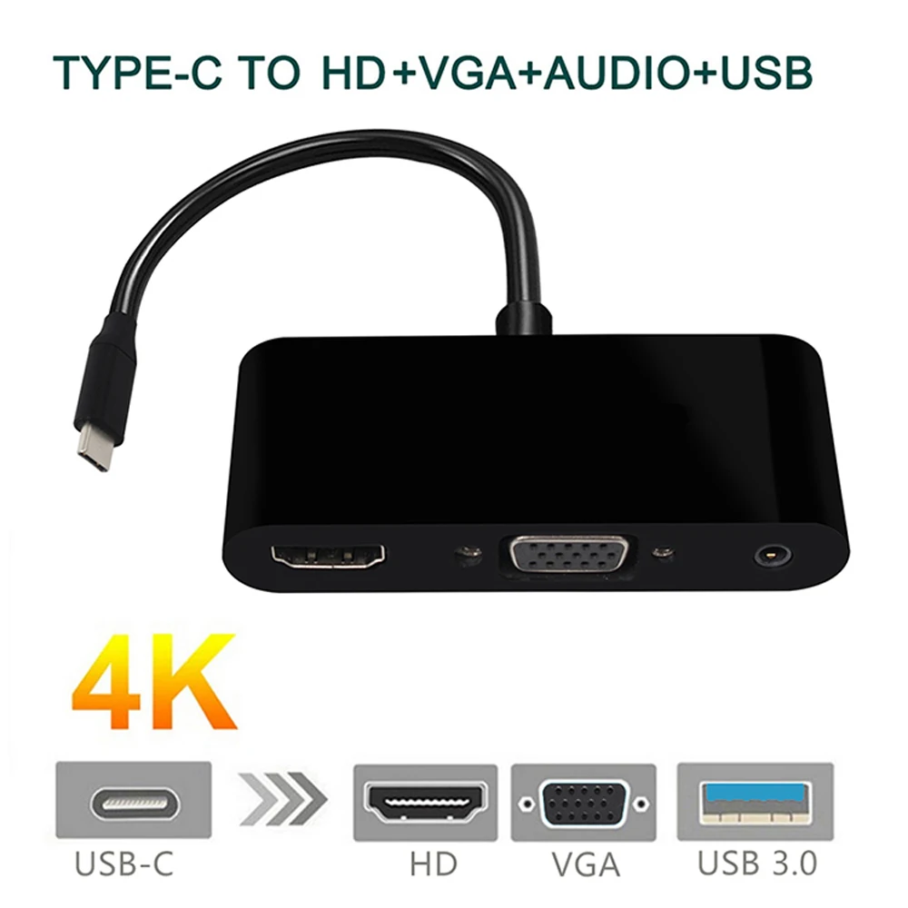 Многофункциональный USB-C type-C в HD VGA 3 5 мм аудио 1 конвертер разъем и игрушечный