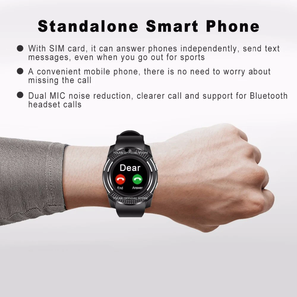 Смарт часы Bluetooth Сенсорный экран Android водонепроницаемые спортивные мужские и женские Смарт-часы с камерой слотом для sim-карты PK DZ09