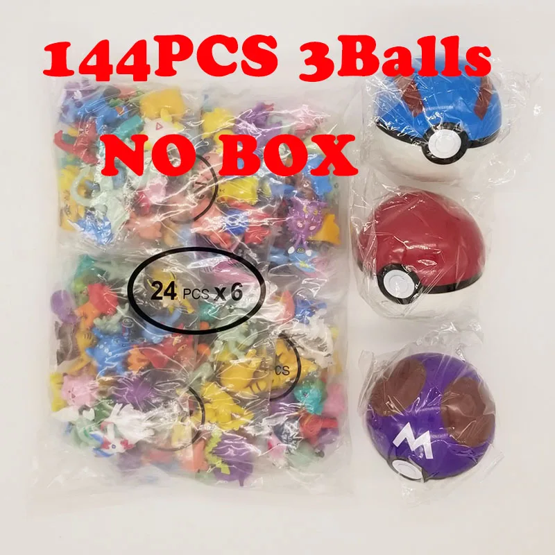 Animes Pokémon Kit 144pçs Coleção de Brinquedos 2-3cm em Promoção