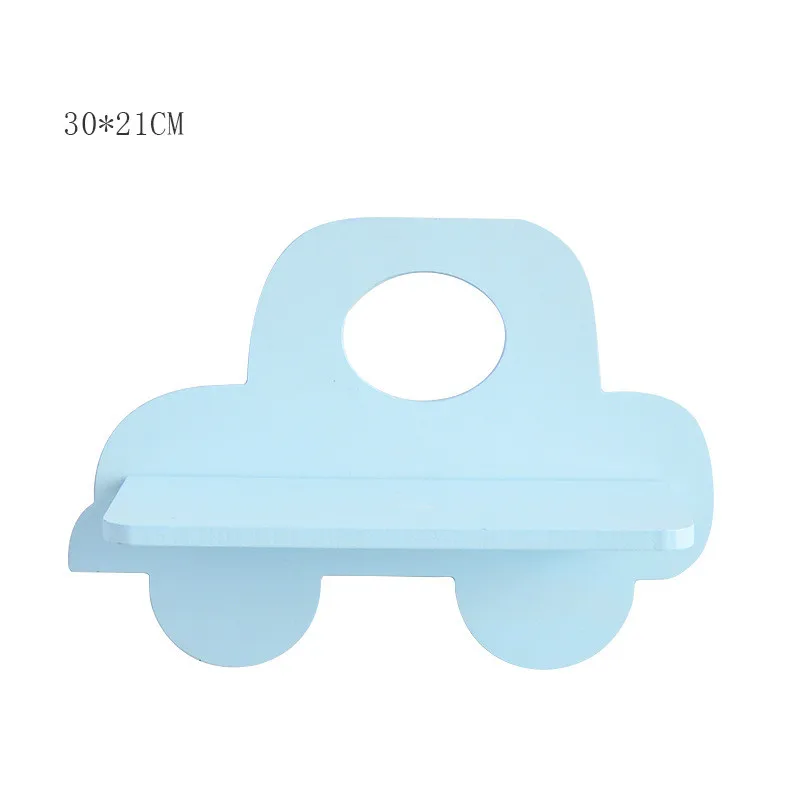 Blue car Милая деревянная полка в форме автомобиля для детской спальни, украшения комнаты, креативная настенная подвесная полка для хранения детей - Цвет: Blue car