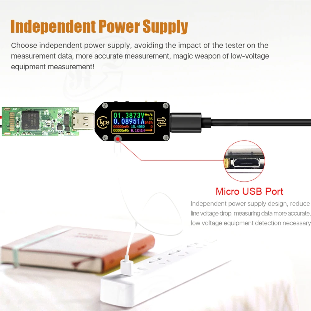 1 шт. TC66C type-C PD триггер USB-C Вольтметр Амперметр Напряжение 2 способ измеритель тока мультиметр PD зарядное устройство батарея USB Тестер