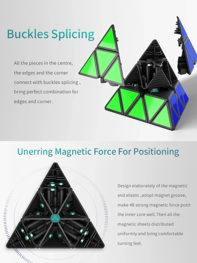 Yj yulong V2M Магнитная Волшебная Пирамидка кубик без наклеек куб Yongjun магниты Треугольники кубик-головоломка