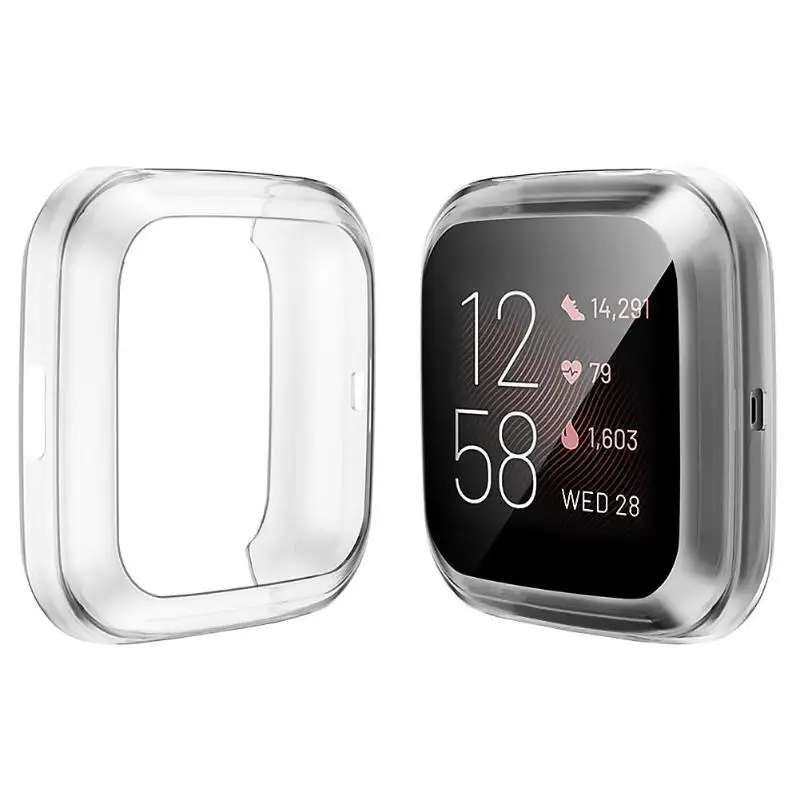 10 цветов Мягкий ТПУ защитный чехол Защитная пленка подходит для Fitbit Versa 2 Смарт водонепроницаемые часы бренд удобный