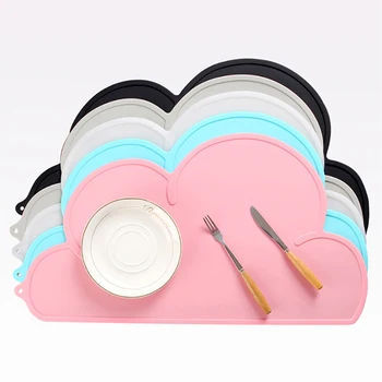 

1Pcs Cloud Shape Placemat Waterproof Silicone Plate Silicone Tble Mat Kids Tableware Food Garde Baby Stuff Kitchen Accessories