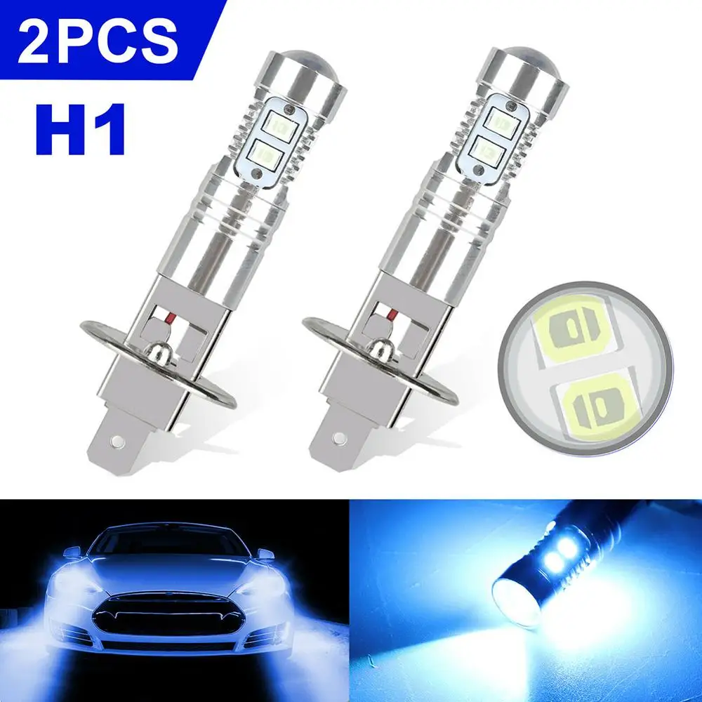 2 Pack H1 LED Headlight Bulbs Hi/Lo Beam Conversion Kit Autofeel S9 series Super Bright 12xCSP chips LED Automotive Headlamp 6000K Xenon White 