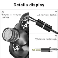 Auriculares de música estéreo de graves fortes de son HiFi con cable de 3.5 mm 1