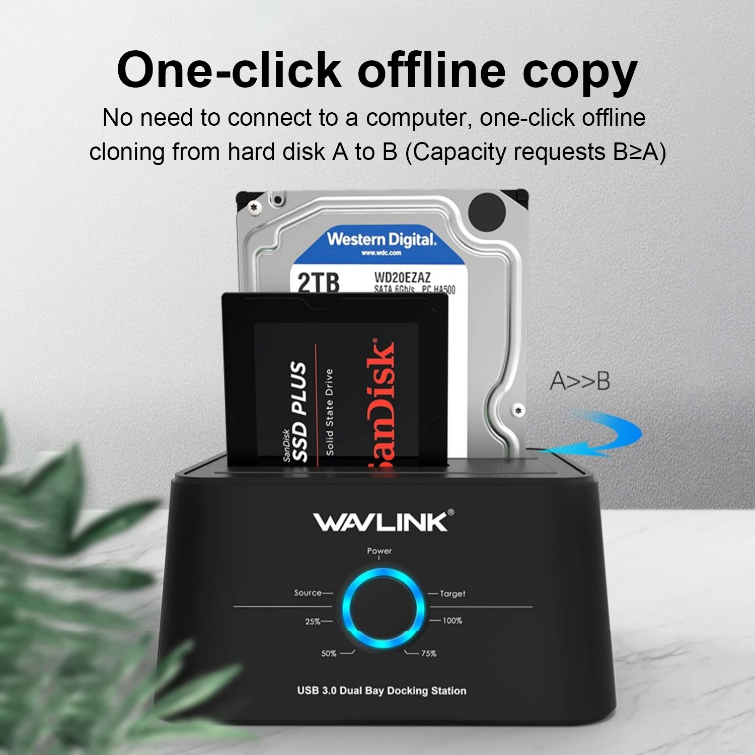 Wavlink HDD док станция Sata жесткий диск Корпус SATA к USB 3 0 адаптер для 2 5 SSD чехол HD