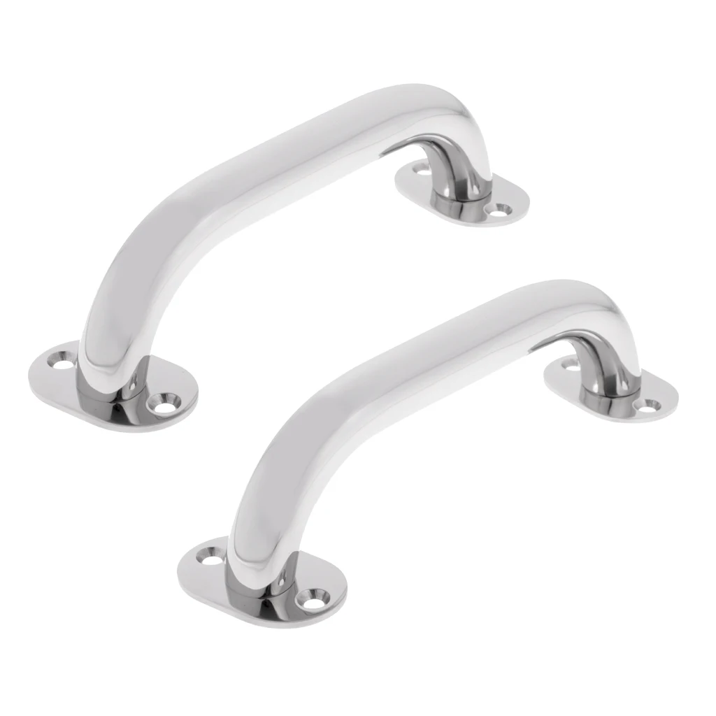 2 Pieces Marine Grade Stainless Steel Boat Round Handrail 9 Inch Grab Handle