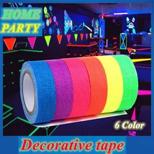 

Fluorescent Tape Self-Adhesive Black Light Reactive Glow In The Dark Warning Security Tape For Home Decoration Fluorescent Tapes