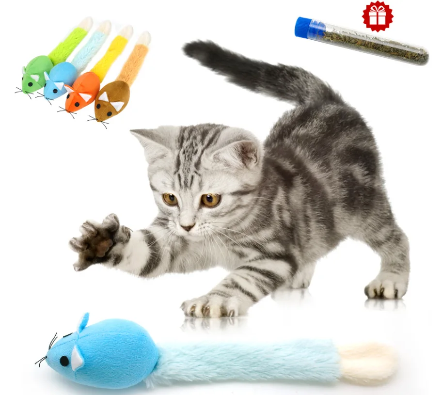 Кошачья мята плюшевая детская игрушка для котят мягкая однотонная Интерактивная