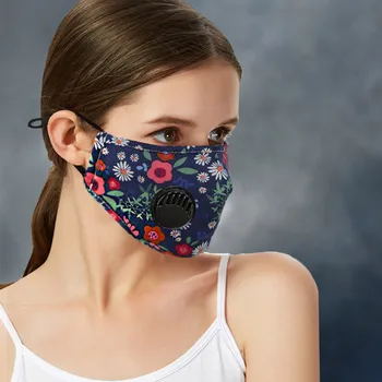 

Hot Sale Floral Print Masks Men Woman masque fleur tapabocas con filtro desenli maske Unisex Outdoor Beach Breathing Valve Masks