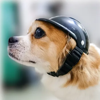 

Sun Rain Protection Adjustable Strap Dog Helmet Sports For Motorcycle Cool Cat Black Doggie Hat for Bike Perforated Ventilation