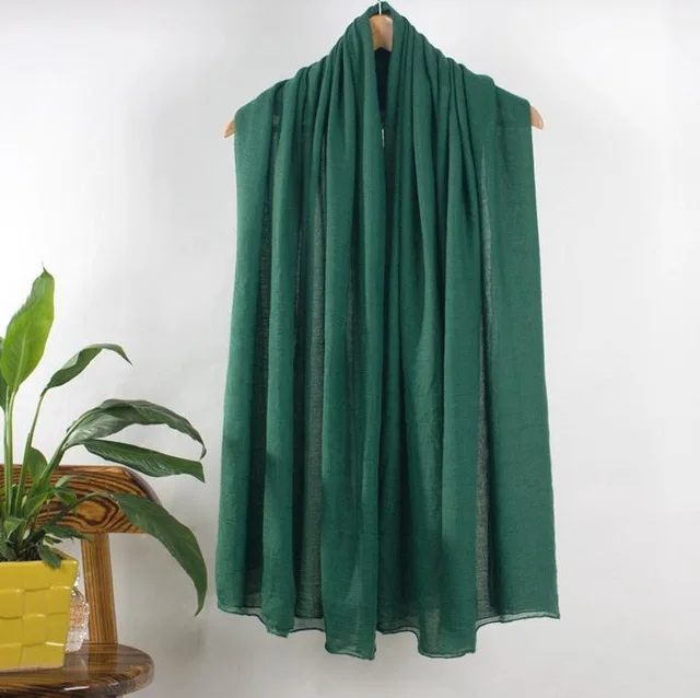 

12 Candy Colors Green Women Cotton Linen Scarves Solid Color All-Match Shawls Ultra Long Soft Cape Bufandas Size 180*100cm NP040
