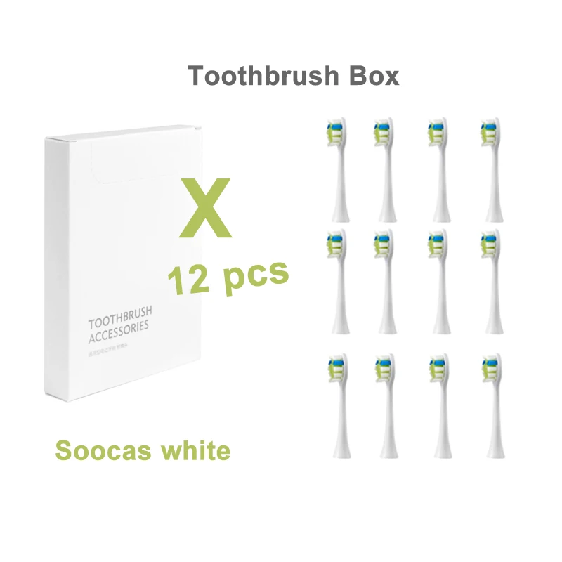 12 шт. Замена Зубная щётка головки для Soocas X1/X3/X5 Mijia T300/500 Sonic зубная насадки