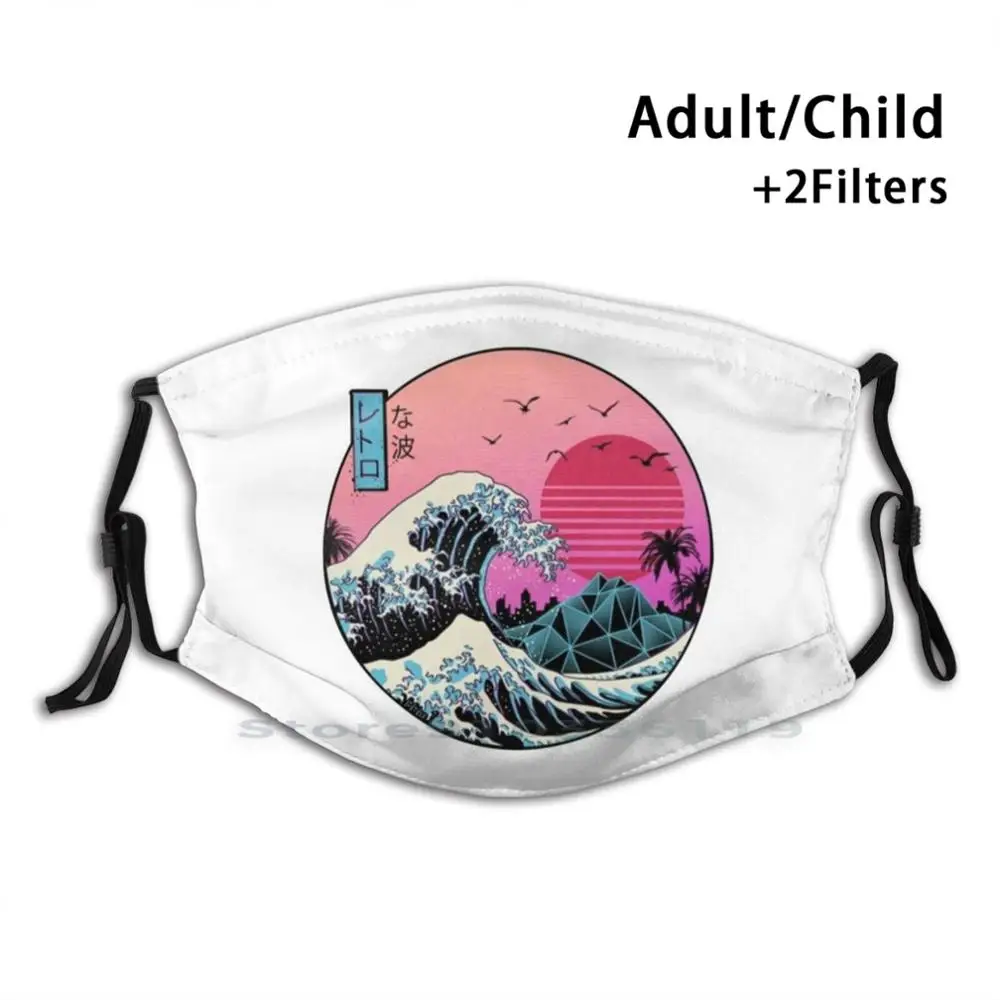 

The Big Wave Print Reusable Pm2.5 Filter DIY Mouth Mask Kids Wave Aesthetic Edgy Hypebeast Japan