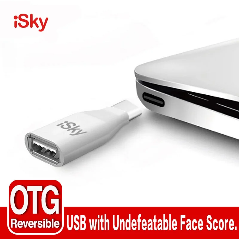 ISky type c к usb Type C OTG адаптер USB 3 0 для Macbook pro Air Samsung S10 S9 | Мобильные телефоны и
