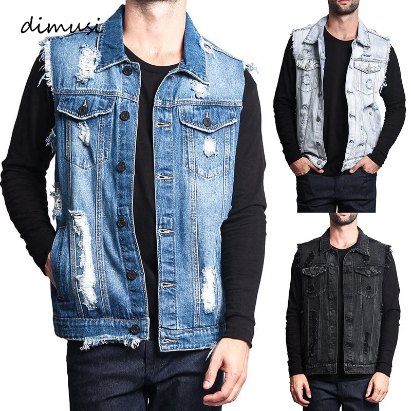 Gilet in Jeans da Uomo, Giacca Senza Maniche Uomo, Giacca Gilet Vintage