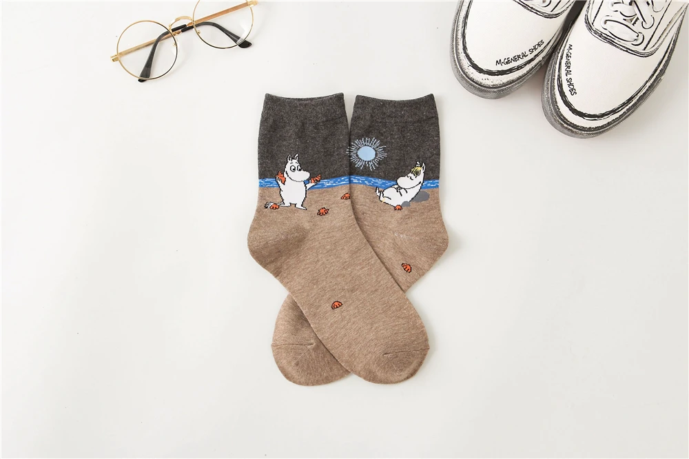 Новая стильная футболка с изображением персонажей видеоигр живой прекрасная Бегемот носки для девочек Забавный литературный мультфильм день рождения бегемота, носки с животными, унисекс, рождественский подарок
