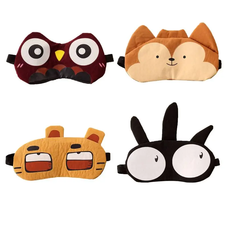 

Unisex Ice Gel Cool Compress Sleeping Eye Mask 3D Cute Cartoon Animal Elastic Strap Washable SPA Therapy Blindfold Eyeshade