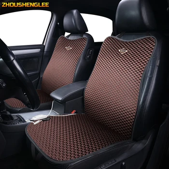 

ZHOUSHENGLEE 12V Heated car seat cover for Mitsubishi lancer ASX carisma outlander FORTIS Galant pajero L200 Winter Pad Cushion