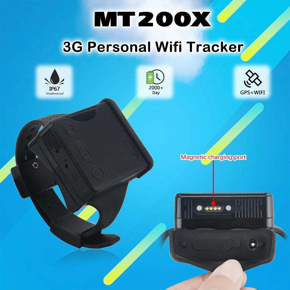 MT200X/MT-200X 3g WCDMA gps трекер для заключенного/обидчика gps трекер локатор Смарт часы водонепроницаемый отслеживание в реальном времени 1800 мАч