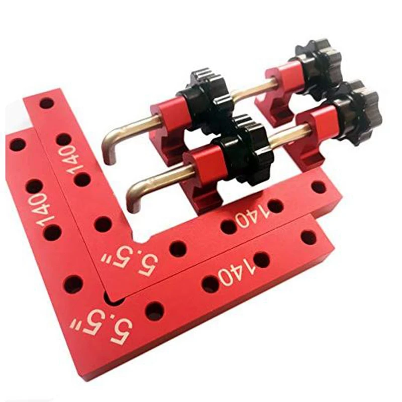 

6Pcs/Set Aluminium Alloy 90 Degree Positioning Square Right Angle Clap L Ruler Woodworking Carpenter Tools 140X140Mm