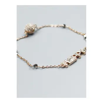 

High quality SWA original invisible magnetic button Pink Gold romantic Bracelet