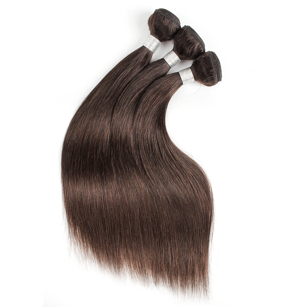 Kisshair color #2 hair bundles 1/3/4 pcs darkest brown colored Peruvian human hair tangle free 10 to 30 inch remy weft
