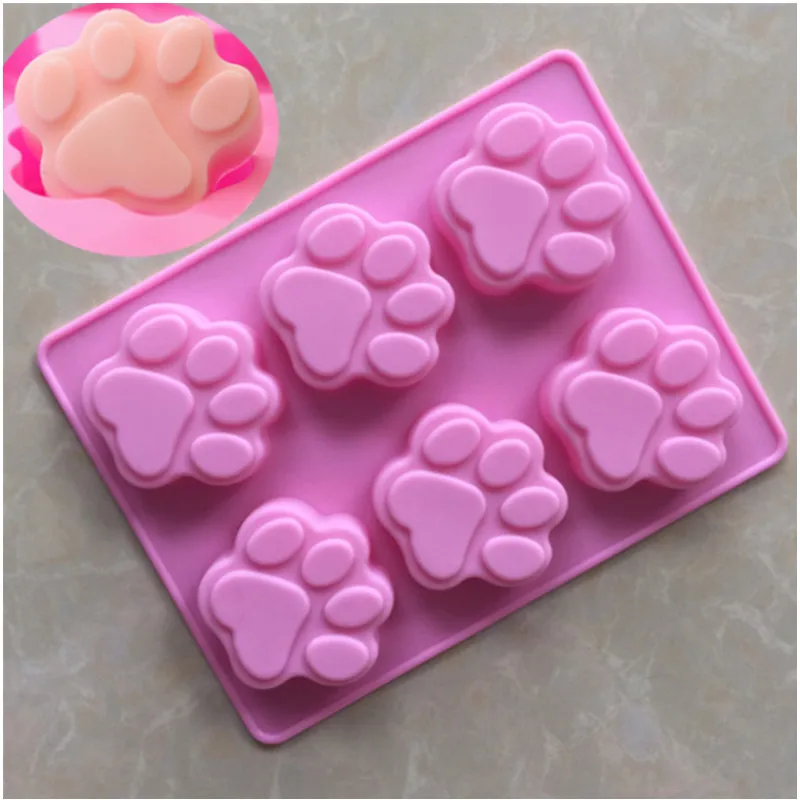 Dog Paw Heart Shape Halloween Chocolate Cake Mooncake Soap Silicone Mold DIY Fondant Decorating Baking Tool Mother's Day Gifts