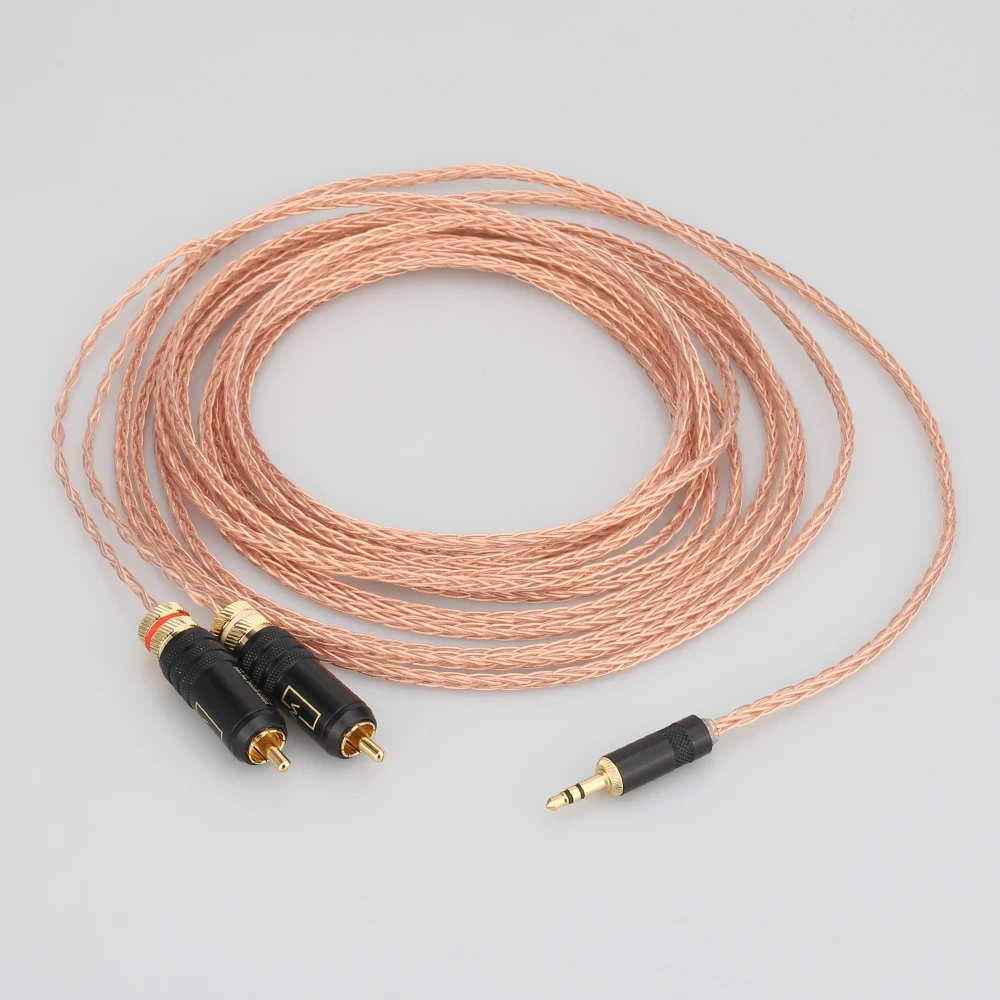 Высокое качество 2 rca к 3 5 мм hifi 1 Аудио Видео кабель с OFC Чистый медный аудио