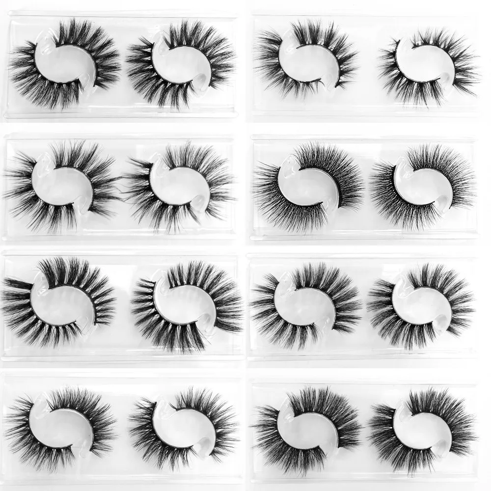 

HUARUITAI 26 styles 2 pairs 3d mink eyelashes soft false lashes handmade natrual long eyelashes make up tools