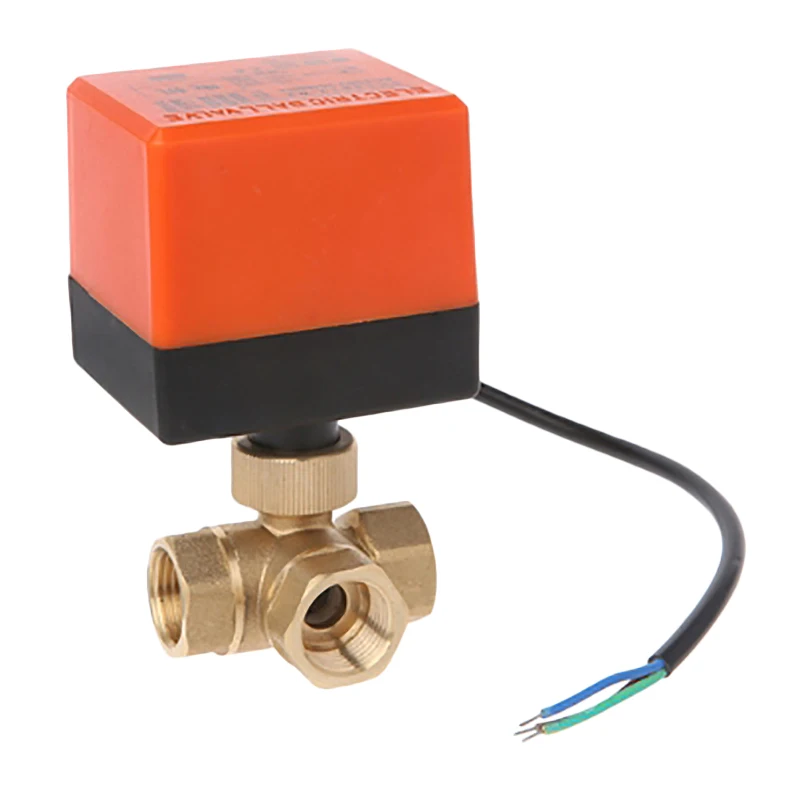 

AC220V 3 Way 3 Wire 2 Control Motorized Ball Valve Electric Actuator