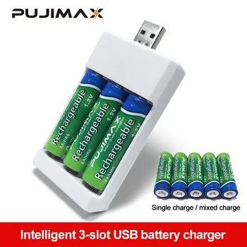 

PUJIMAX 3 Solts Battery Charger Adapter USB Plug Battery Charger For Universal AA/AAA rechargeable Batteries Power Accessories