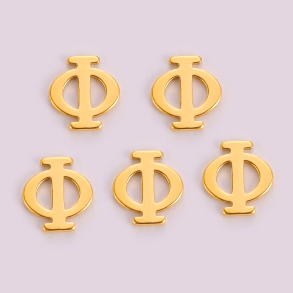 Stainless Steel Greek Alphabet Dollar Symbol Charms for DIY Jewelry Making – Set of 5
