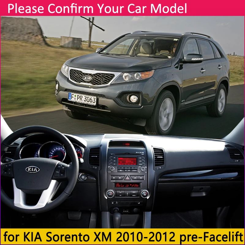 Для KIA Sorento 2010 2011 2012 XM pre-facelift Противоскользящий коврик на приборную панель солнцезащитный коврик для панели анти-УФ автомобильные аксессуары