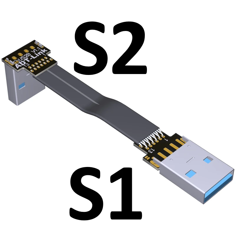 Ленточный кабель USB плоский EMI Экранирование FPC расширение кабеля USB 3,0 90 градусов разъем вверх и вниз 5 см-3 м длина настройки